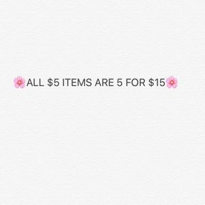 All $5 in my closet are 5 for 15!
